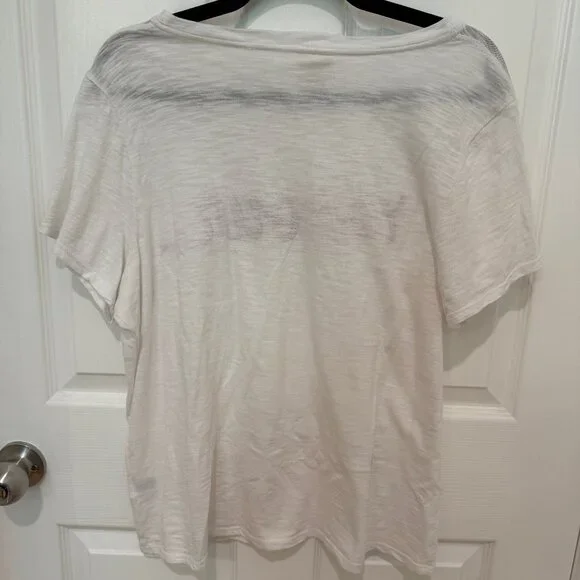 CINQ A SEPT AMOUR SHIRT WHITE WITH PINK SEQUINS LARGE - Picture 4 of 6